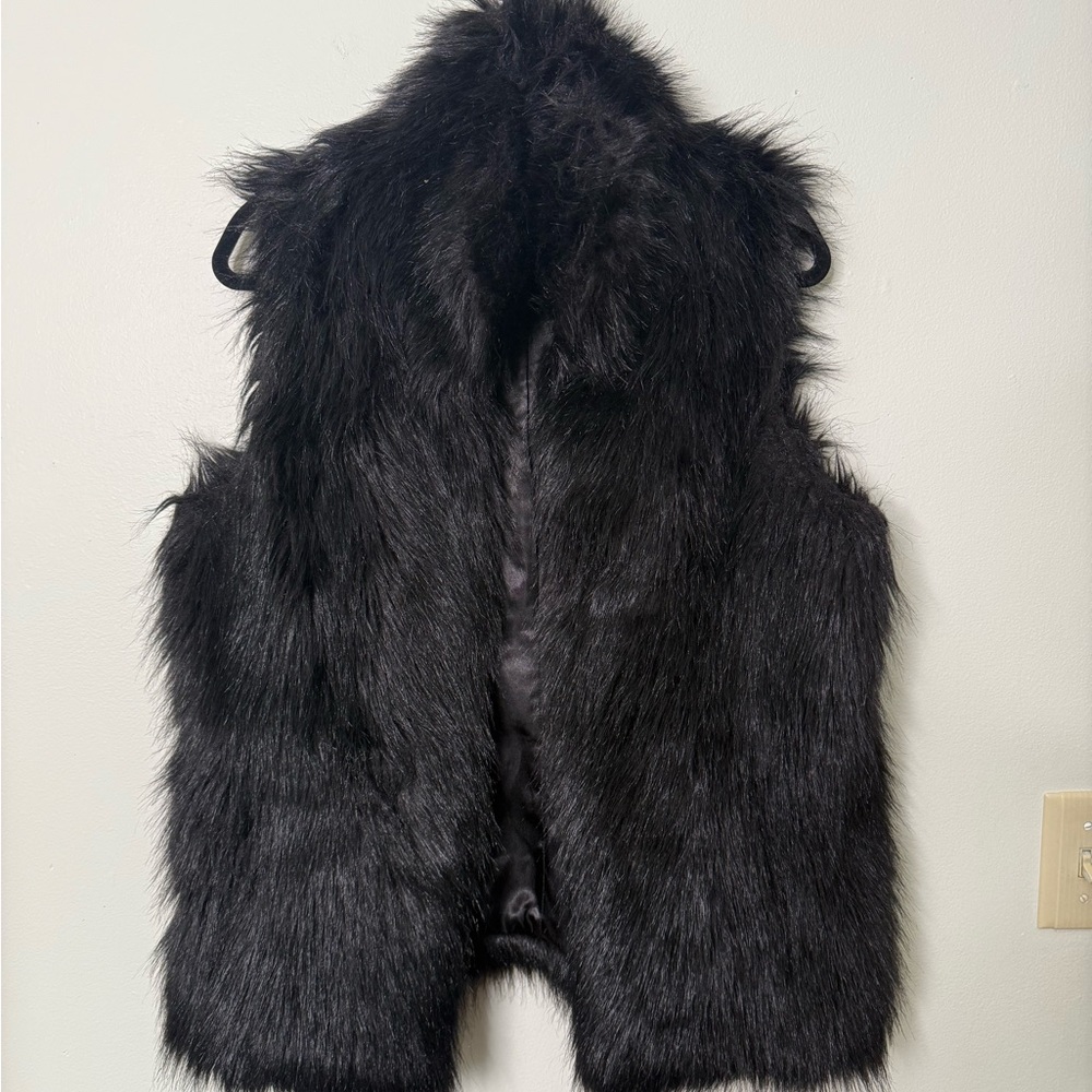Calvin Klein Black Faux Fur Vest